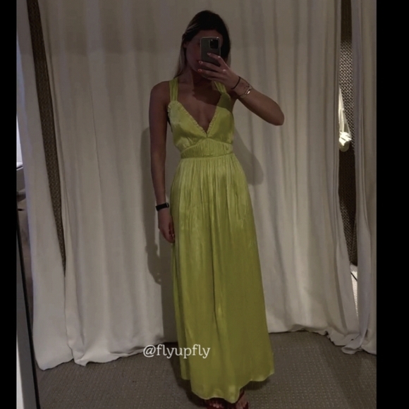 Zara Satin Effect Dress Lime size XS and M - Picture 10 of 16